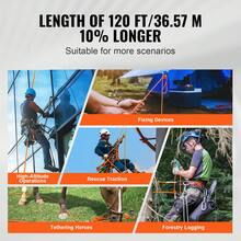 Dual Twisted Polyester Cord, 1/2 Inch By 120 Feet, 48-Strand, 8000 LBS Tensile Strength, Multi-Use Outdoor Rope For Arborist Activities, Hiking, Swinging, Rappelling, And Rescue, Orange - 1/2 Inch X 120 Feet - View 4