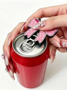 1pc Cute Bow/Gift Can Opener Keychain, Portable Soda And Beer Can Opener, Easy Pull Tab Opener, Suitable For Outdoor Camping, Bag Charm, Home Essentials, Gift For Friends And Family, Home Decor, Kitchen Utensils, Autumn Decoration, Party Favors, Christmas Decoration - Multicolor - View 3