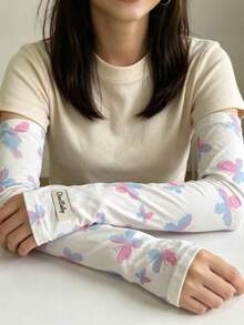 2pcs Spring/Summer/Autumn Sunscreen Arm Sleeves, Ice Silk Outdoor Driving Arm Sleeves, Anti-UV Arm Warmers, Large Size Arm Sleeves - Multicolor - View 11
