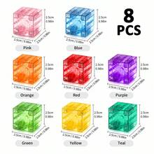 0.98in/2.5cm Transparent Colorful Magnetic Blocks, STEM Sensory Cube Early Education Toy | Creative Stacking Shape Blocks, Birthday Gift, Suitable For Boys And Girls - Multicolor - View 12