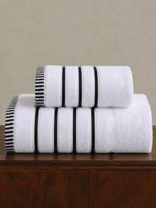 1pc/2pcs Luxury Bamboo Fiber Towel Set – Soft, Fluffy, High Absorbency, 2-Piece Set Includes Bath Towel And Hand Towel, Perfect For Bathroom, SPA, Gym, Hotel Quality - White - View 7