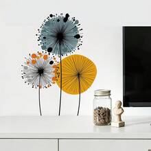 1PC Minimalist Color Block Dandelion Self-Adhesive Wall Sticker, Living Room Bedroom Wall Decor Sticker - Multicolor - View 2