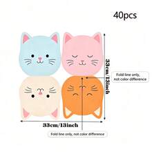 20/40/60 lembar Serbet Kertas Berbentuk Wajah Kucing Lucu, 4 Desain, Serbet Koktail Sekali Pakai 2 Lapis Motif Kepala Kucing Warna-warni, Cetakan Kucing Warna Macaron, Perlengkapan Makan Pesta Kucing Lucu Gaya Jepang, Dekorasi Pesta Ulang Tahun Bertema Kucing, Pesta Bayi dan Pesta Teh, 13*13 Inci - kucing - View 10