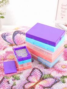 Bandeja de almacenamiento de herramientas de pintura de diamantes 5 en 1 DIY, accesorios y herramientas de pintura de diamantes, contenedor de almacenamiento apilable para pintura de diamantes, en caja - A - Ver 5