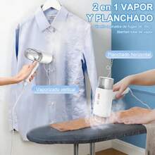 Plancha de Vapor Portátil 1200W, Doble Voltaje 120V/220V, Vaporizador de Ropa de Viaje con Depósito 180ml, Calentamiento en 20s, Plegable y Ligera, Plancha para Ropa Vertical y Horizontal - Blanco - Ver 4