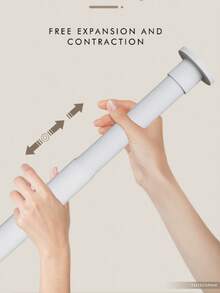 Adjustable Closet Hanging Rod, Heavy Duty Coated Closet Extension Bar, Space-Saving Double Layer Closet Hanging Rod, Closet Storage Bar, Rust-Proof Anti-Drop Spring Tension Rod, Non-Slip Spring Curtain Rod, Adjustable Tension Rod Without Drilling - Multicolor - View 4