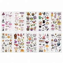 10pcs Dark Gothic Halloween Decorative Stickers Mixed Witch Skeleton Vampire Jack-O-Lantern Design Waterproof Stickers For Glass Surface Luggage Desktop Cosplay Party Atmosphere Decoration - View 6