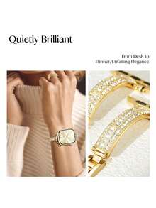 1pc Women's Rhinestone Bracelet Watch Band, Compatible With Apple Watch S11/S10/9-1 And Ultra Se, Fits 38/40/41/42/44/45/46/49mm Dial - 42/44/45/49mm & 46mm (S10/11) - View 5