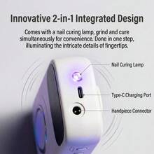 Multifunctional 2-In-1 USB Rechargeable Electric Nail File & Nail Lamp - Adjustable Speed, Portable Nail Polisher & Foot Care Tool, Includes Nail File, Suitable For Home Manicure Salon, Professional Manicure Pedicure Shaping Tool, Professional Nail Drill - Multicolor - View 9