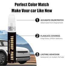 Lápiz de retoque de pintura para coche compatible con  Serenity White Pearl W6H,2 en 1, retoque de color preciso para reparación de arañazos en coches, igualación de color de pintur - A - Ver 4