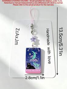 1pc Minimalist Halloween Phone Chain, Double-Sided Acrylic Tarot Card Design, Decorative Phone Charm, Bag & Keychain Accessory - Multicolor - View 11