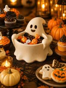 Mangkuk Permen Hantu Halloween, Piring Permen Hantu Lucu dan Kotak Penyimpanan Camilan, Mangkuk Sajian Camilan Menyeramkan untuk Pesta Halloween, Dekorasi Meja, Dekorasi Musim Gugur untuk Rumah dan Dapur, Penyimpanan Permen dan Kue - Kotak penyimpanan permen - View 5