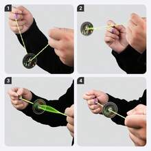 6pcs Creative Halloween Pull-String Flying Disc, Flying Wheel, Round Rotating Pull-Whistle , Nostalgic Childhood Toy, Assembly Required - Multicolor - View 6
