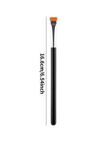1 pieza Pincel plano para corrector, pincel delineador, pincel plano ultra delgado para corrector, herramienta de maquillaje de base y corrector de precisión - Negro - Ver 3