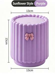 DIY New Desktop Trash Can, Large Opening, Press-Type Lid, Compact Sunflower Pattern Storage Bin, Trash Can, Mini Trash Can, Small Trash Can With Lid, Desktop Trash Can, Plastic Desktop Trash Can, Flip Lid Design, Prevents Odor Leakage, Suitable For Storing Fruit Peels And Paper Scraps On The Desk, Keeps The Desk Tidy, Suitable For Bathroom, Home Desktop Decoration - Multicolor - View 18