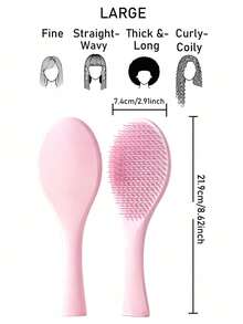 1pc Dual-Function Detangling Comb, Wet & Dry Use - Soft Massage Design, ABS Plastic Handle, Suitable For All Hair Types, Reduces Tangling And Frizz, Improves Scalp Health, Perfect As A Small Gift, Home Essential, Daily Use, Convenient For Travel, Hollow Comb, Attractive Hair Comb, Fluffy Massage Tooth Large Arc Comb, Halloween Gift, Christmas Gift - A - View 9