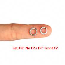ADYJELY 2PCS Front Clear CZ Hinged Segment Septum Nose Rings Hoop 16G Daith Tragus Conch Helix Rook Cartilage Earring Earlobe Earring Belly/Eyebrow/Lip Ring - Nose Ring - View 12