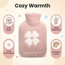 (Thickened Inner Bag And Velvet Cover 2-Piece Set) 950ml/33.71oz Hot Water Bottle - Thickened Refillable PVC Material, Washable Soft Velvet Surface, Portable For Hands And Feet, Perfect For Winter, Multiple Colors Available - Multiple Styles - View 6