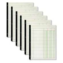 6 Pack 312 Sheets Analysis Pad Columnar Books 3 Hole Ledger Paper Pad 8.5 X 11 Inch Columnar Pad Accounting Ledger Book For Business, 52 Sheets/Pack, Single Page Format, Green Red 3 Columnar - RedGreen - View 3
