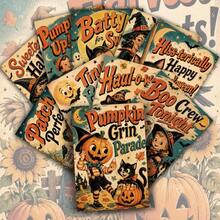 20 Cards - Retro Halloween Mischievous Invitation Postcards -4x6 Inches - Manual Materials - Classic Illustrations, Ladies' Collection Decoration Cards - Suitable For Scrapbook And Handicraft Making - Halloween - View 6