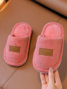 Children's Home Slippers Winter New Style Boys & Girls Simple Casual Daily Student Indoor House Shoes - Pink - View 4