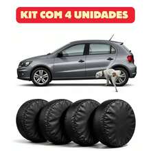 Protetor Rodas Carro Corino Impermeável Xixi Cachorro Aro 15 - Preto - Visão 5