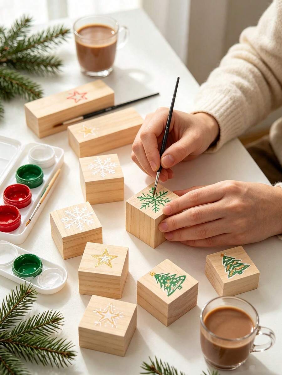 1 Inch Unfinished Wooden Blocks, Natural Handmade Wooden Square Blanks, Regular Wooden Blocks For Cubes, Small Wooden Blocks For Crafts, DIY, Photo Blocks (Wood-Plastic Composite Material) - A - View 1