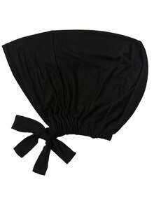 2 piezas Sombrero bufanda ajustable con banda elástica de unicolor para mujer - 2 piezas negro + caqui - Ver 6