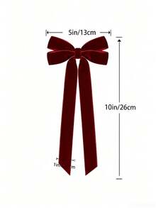 1Pc/3Pcs/6Pcs/12Pcs Burgundy Velvet Bows Christmas Tree Ornaments, 5 X 10 Inch, For Christmas Tree, Home, Room, Birthday Party, Front Door, Wedding And Other Holiday Decorations, Christmas Wreath Bows - multicolor - View 6