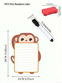 Panda Shaped Magnetic Refrigerator Calendar Set, Includes Magnetic Whiteboard Marker And Eraser Cloth, Can Be Attached To Refrigerator Surface, Convenient For Storage And Access, Monthly And Weekly Planning Writing Areas, Reusable Kitchen Planner, Includes Refrigerator Magnets And Magnetic Whiteboard Marker - Multicolor - View 21