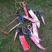 Halloween Horror Haunted House Prank Decor , Cleaver And Paper Bunting - Multicolor - View 9