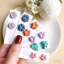 10Pcs Hollow Flower Tulip Star Polymer Clay Cutters Set Multi Floral Shape Clay Molds DIY Handmade Earring Pendant Jewelry Craft Making Tools - 10 Pieces - View 4