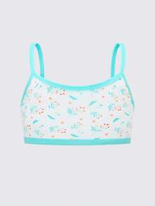 Random 12Pcs Girls Tank Top & Panty Set, Cute Floral Pattern, Soft Elastic Comfortable Girls Underwear Triangle Panty Set - Multicolor - View 2
