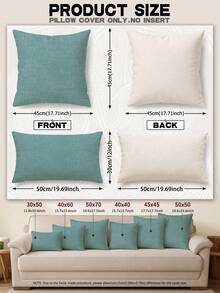 4pcs,Geometric Pattern,Home Decor,Gift,Hypoallergenic Polyester Material,Hidden Zipper,No Filling,Suitable For Home Decor,Living Room Decor,Pillow Case,Cushion Cover,Pillowcase,Sofa Decorative Cushion,Mat Cover,Soft Cushion. - Nile Blue - View 3