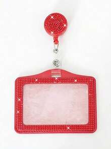 Sparkling Rhinestone ID Card Holder, Rhinestone Horizontal ID Card Holder With Clip, Small Rhinestone Retractable ID Card Holder, Cute ID Card Holder, Retractable Sparkling Crystal Card Holder, Suitable For Work ID, Bank Card, Meal Card, Work Permit, Etc., Suitable For Work, Office, Nurse, Medical, Student, Teacher, Unique Birthday Gift, Holiday Gift, Party Gift, Mother's Day Gift, Back To School Gift - Multicolor - View 12