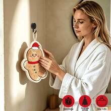 1pc Hanging Quick-Dry Fingertip Towel, Christmas Themed Pattern, Suitable For Bathroom Sink And Kitchen Countertop, Cute Design Soft Touch, Perfect For Wiping Hands Around Sink And Bathtub, Christmas Country Style Hanging Hand Towel - Multicolor - View 10