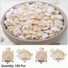 20-100pcs Gold Foil Seahorse, Sea Turtle, Shell, Starfish Acrylic Pendants For Jewelry Making DIY Handmade Necklace Bracelet Charm - Acrylic Ocean Pendant - View 13