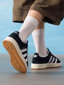 Adidas Originals 男女通用經典極簡滑板鞋 CAMPUS 00s 輕量舒適透氣運動休閒鞋 JQ4111 - 黑色/白/漢玉白 - 查看 5