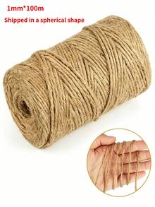 1 Roll 100m Thick Natural Jute Rope, - DIY Craft Packaging Rope, Suitable For Plant Support, Weaving, Gardening And Handicraft Use, Garden Binding Knot, Compatible With Valentine's Day Gift Packaging Ribbon, Used For Vintage Packaging, Labels, Photos, Gifts, Labels, Gardening, Gift Packaging Purposes, Handmade Jewelry Decoration Vintage Braided Rope, Hanging Labels, Binding Rope, Wedding Decoration, Festival Activities - A - View 10
