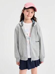 Balabala Tween Girl Jacket Outerwear Boys Girls Casual Coat Soft Comfortable Fall Clothing For Children - Gray Tone - View 1