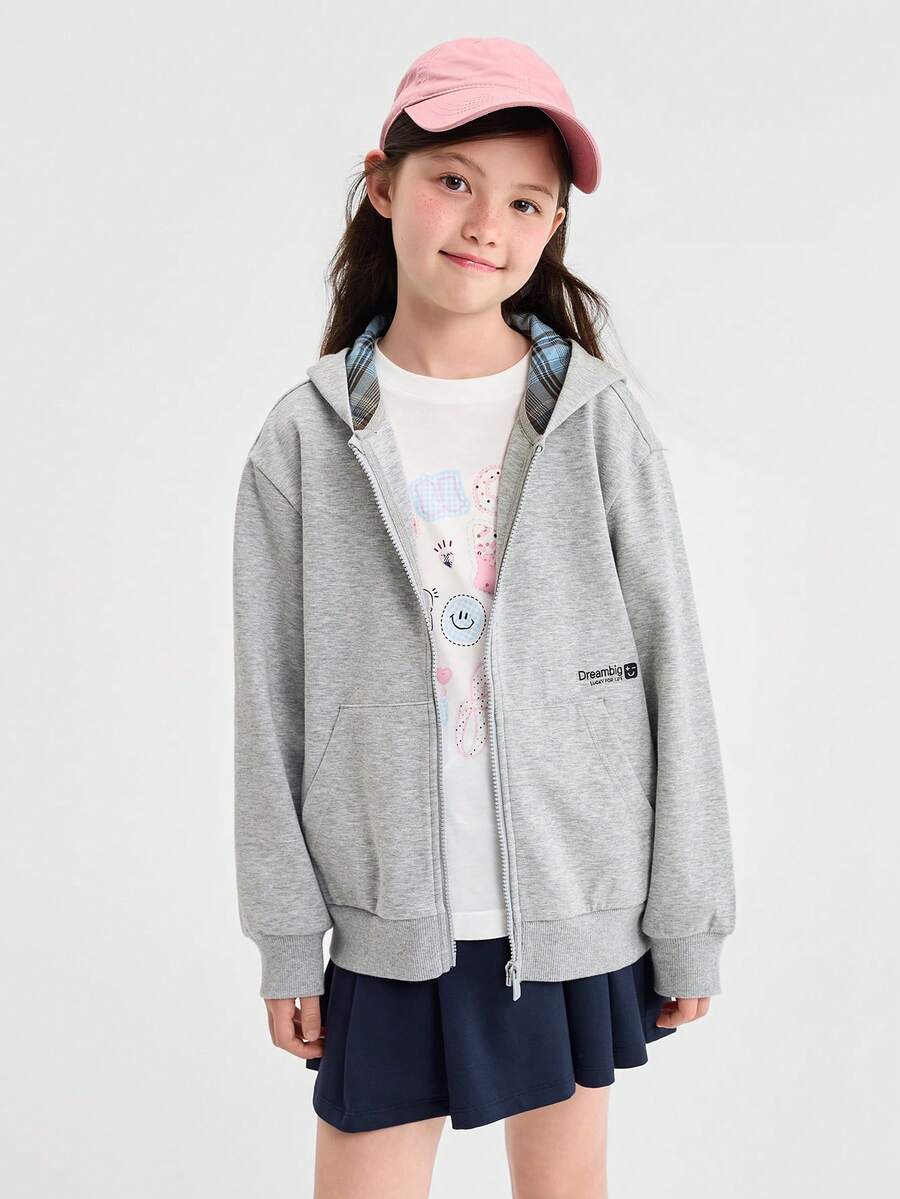 Balabala Tween Girl Jacket Outerwear Boys Girls Casual Coat Soft Comfortable Fall Clothing For Children - Gray Tone - View 1