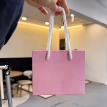 20pcs Mini Pink Gift Bags With Handles, Thickened Foldable Gift Tote Bags, Reinforced Rope Handles With Strong Load-Bearing, Simple Solid Color Collapsible Storage, Suitable For Gift Wrapping, Shopping Packaging, Party Events, Retail Shops, Holiday Gifting, Multi-Purpose Paper Tote Packaging Bags - One Size - View 6