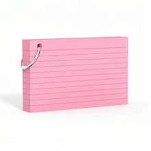 50 Pages/100 Sides Writable, 3-Inch Colorful Index Cards With Keychain, Durable Flashcards, 5 Colors Assorted (50 Cards Per Color), Portable Learning Note Cards, Back To School Essential - Multicolor - View 11