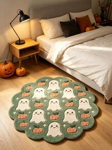 1PC Halloween Theme Round Rug, Decorative Carpet, Floor Mat, Cradle Mat, Suitable For Living Room, Bedroom, Study, Cozy Home Decor Atmosphere Rug, Gentle New Style, Fresh Healing Style, Fits Creamy Style Bedroom, Girl Style Bedside Area And Other Bedroom Decor Scenes, Small Rug, Carpet, Home Decor, Living Room Rug, Living Room Small Rug, Bedroom Rug, Living Room Home Decor, Outdoor Rug, Washable Rug - Multicolor - View 5