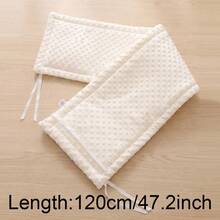 1pc Baby Bed Bean Plush Embroidered Bed Guardrail Bumper, Newborn Anti-Collision Soft Padding Bed Rail, Children's Bed Guardrail Anti-Collision Pad With Bear Embroidery, Multiple Sizes Available - White - View 12