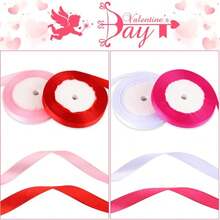 4 Rollos de Cinta de Regalo Rosa, 25 Yardas por Rollo, Paleta de Colores Romántica para Boda Cinta de Satén | Material de Satén Suave, Adecuado para Envolver Regalos de Pareja, Manualidades Hechas a Mano para Vacaciones; Recuerdos de Boda, 4 Rollos Total 400 Yardas, 10mm de Ancho (Teñido a Máquina con Ligera Diferencia de Color) - multicolor - Ver 5
