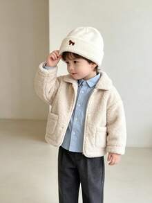 Korean Style Kids Embroidered Cartoon Pony Knit Beanie Hat, Unisex Toddler Baby Cold Weather Cap, Versatile Autumn/Winter - Multicolor - View 5