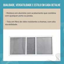 Tela de janela ajustável em alumínio 50cm*70cm , mosquiteiro telescópico DIY para proteção contra mosquitos e insetos, instalação fácil sem necessidade de ferramentas, tela de aço resistente e durável para uso em janelas e portas de correr. - A - Visão 6