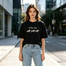 Pure Cotton, Unisex Y2K Streetwear For Summer All Them Horses Kahan Shirt Orbiter Baby T Shirt Noah The Great Divide Peripheral Products Kahan Tour - Black - View 1