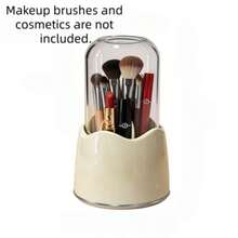 1 buah Organizer Kecantikan Minimalis dengan Tutup dan Mekanisme Putar, Wadah Penyimpanan Transparan Anti Debu yang Dapat Diputar 360 Derajat untuk Kuas Makeup, Eyeliner, dan Lipstik, Wadah Rapi untuk Meja Rias dan Meja Kamar Mandi - MultiWarna - View 11